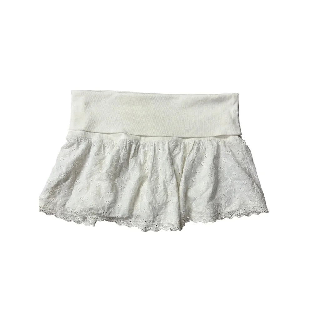 Kimchi Blue Urban Outfitters Foldover Eyelet Micro Mini Skirt Coquette‎ Festival